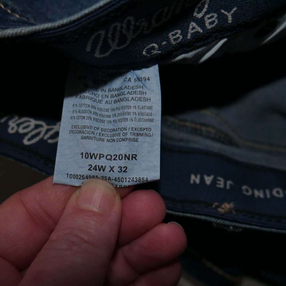 Wrangler Q-Baby Boot Cut Jeans Women's Plus Size 24W x 32 Dark Wash NWT - Picture 8 of 13